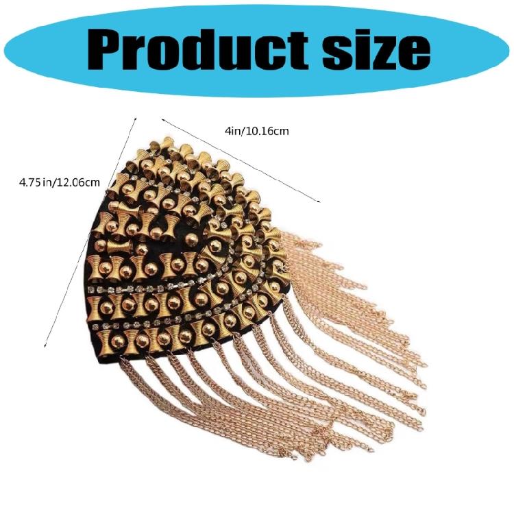 Decorative Shoulder Accents With Alloy Fringe For Dress Uniforms And Performances Costumes