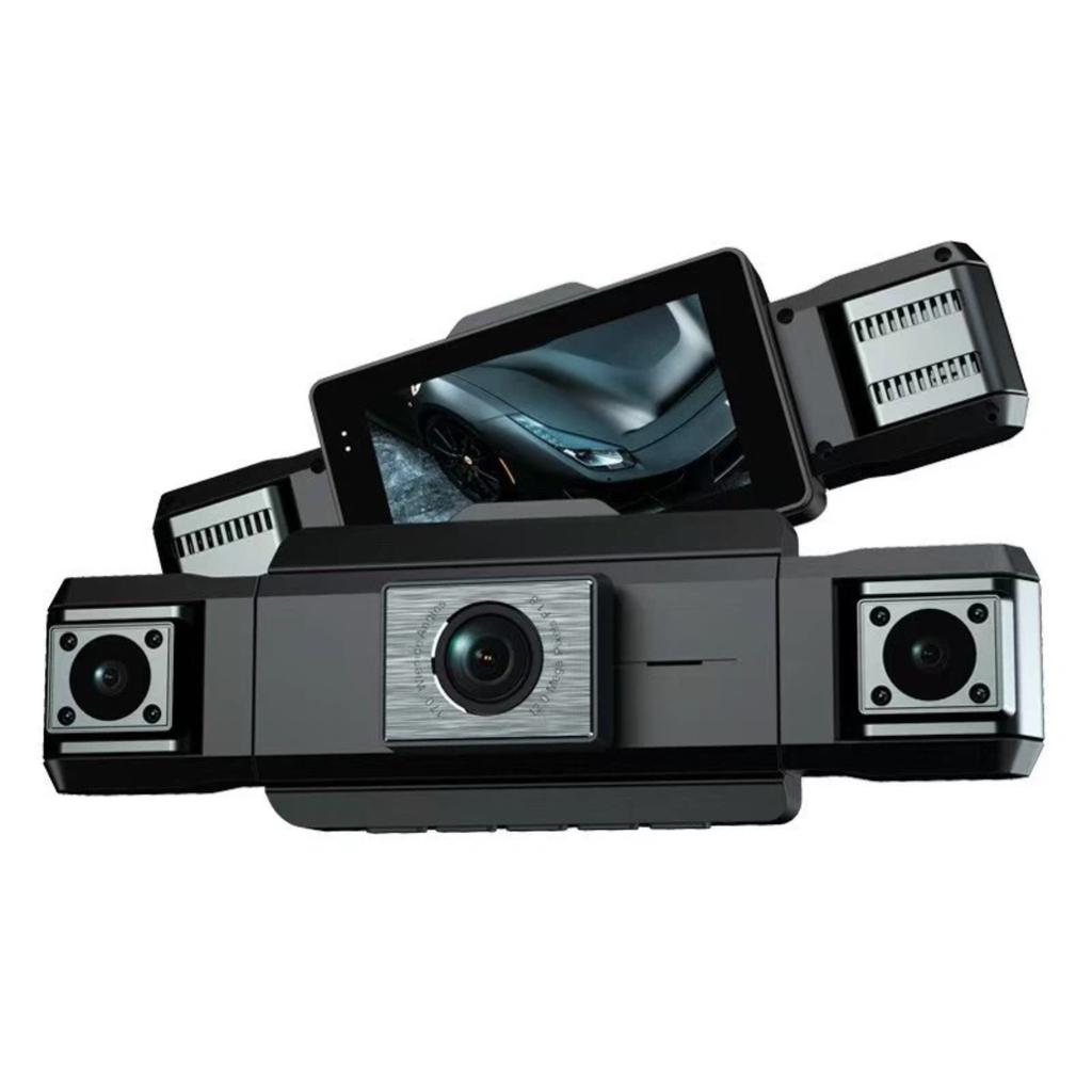 1080P Quad Dash Cam, 4-Channel 4-Screen Display, WiFi, Phone Sync, Rear View, Night Vision, Wide Angle