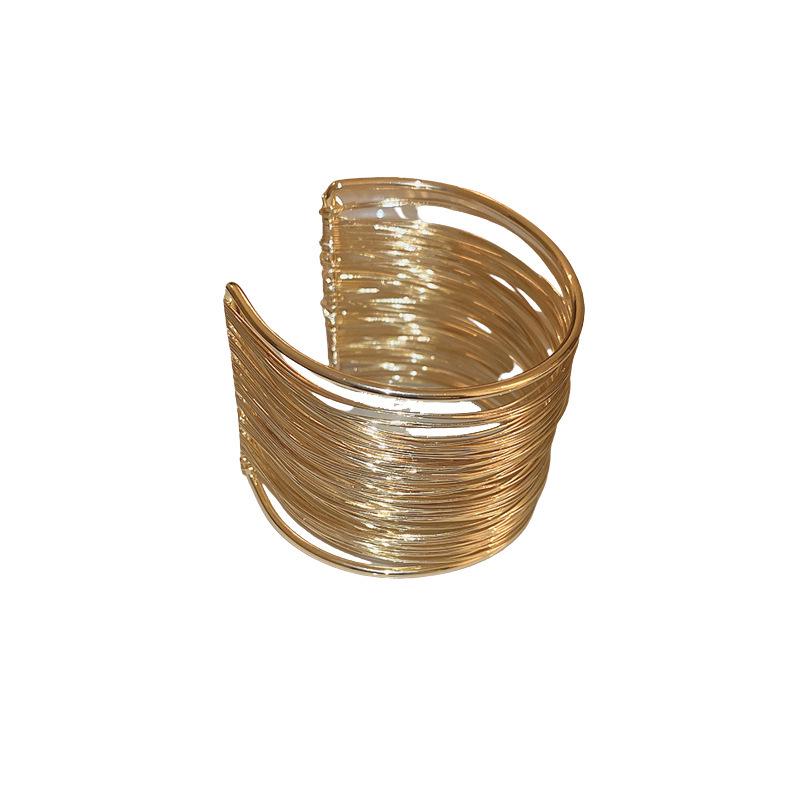 Euro-American Metal Open Armlet Bangle: Trendy Dual-Use Bracelet with Influencer Style