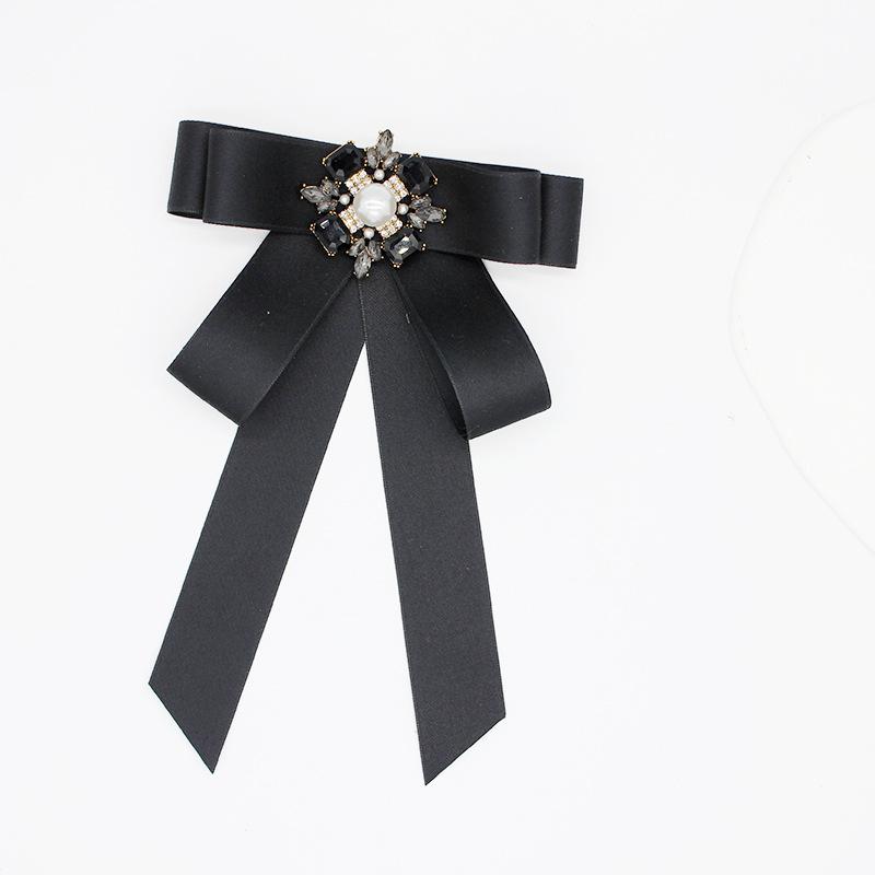 Black Fabric Bow Brooches For Women College Style Collar Flower Lapel Pins  Necktie  Jewelry Gifts