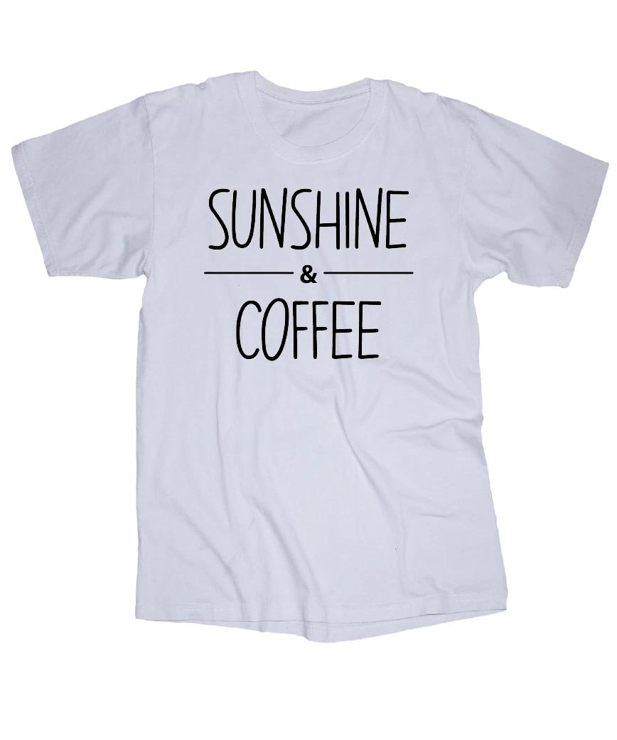 Sunshine and Coffee drink White T-shirt L