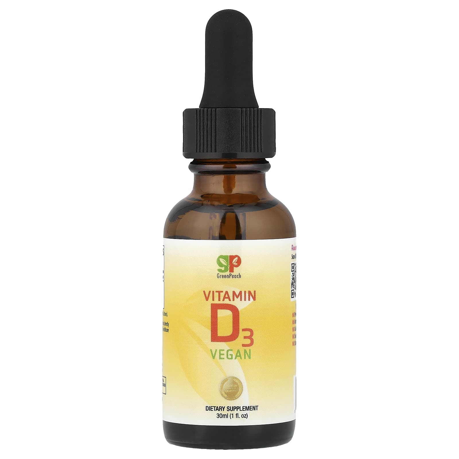 

Vegan Vitamin D3, 30 mL (1 Fl Oz) (40 Mcg (1,600 Iu) per serving)