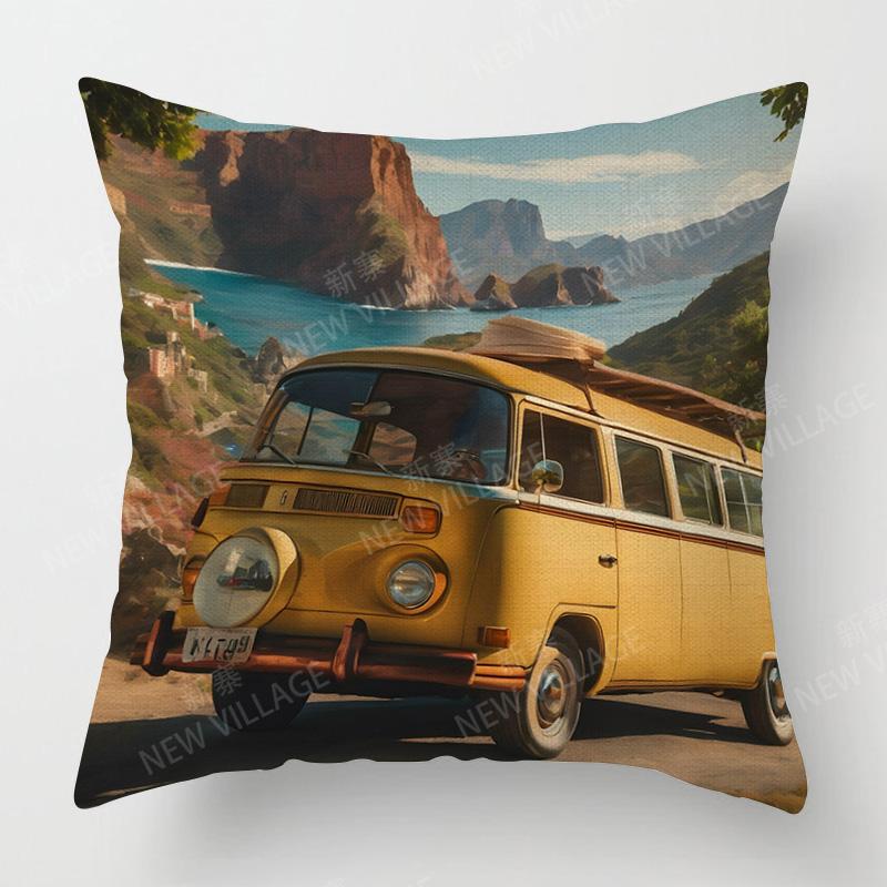 Moderne Schlichte Auto Illustration Kissenbezug Schlafzimmer Café Dekoration Anwendbarer Auto Kissenbezug 40X40Cm 45X45Cm