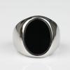 Il più nuovo semplice anello placcato oro con onice nero naturale per anello da donna