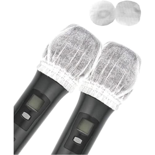 Smilerain 200-Pack Microphone Caps, Microphone Covers, Disposable Karaoke Microphone Covers, Disposable Non-Woven Fabric (White)