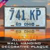Ohio License Plate Wall Art  Antique Look with PreDrilled Holes UV Printed Aluminum Metal Sign for IndoorOutdoor Decoration