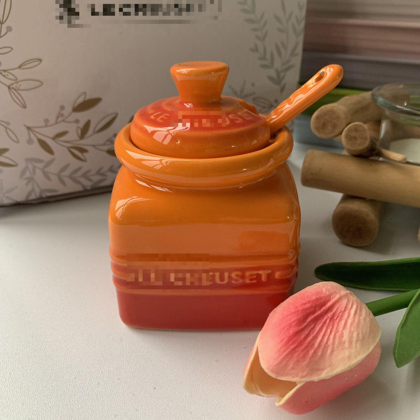 

Французская приправа, набор банок для соли, кухонные керамические банки, постепенно меняющие цвет, бытовая коробка для приправ, бутылки с ложкой