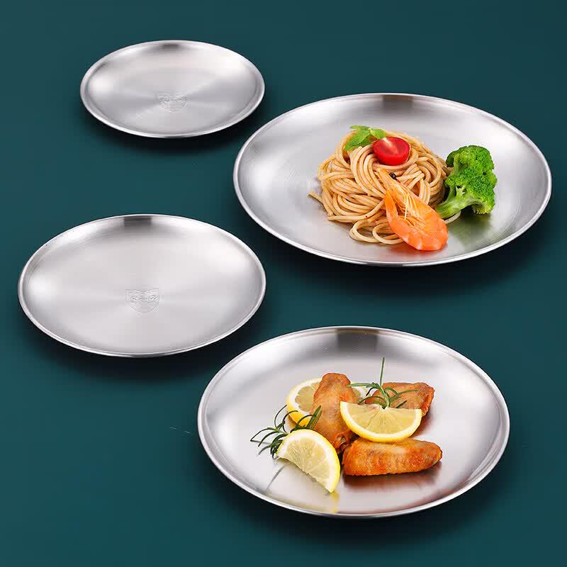 COKRSUPE 304 Stainless Steel Round Dining & Salad Plate