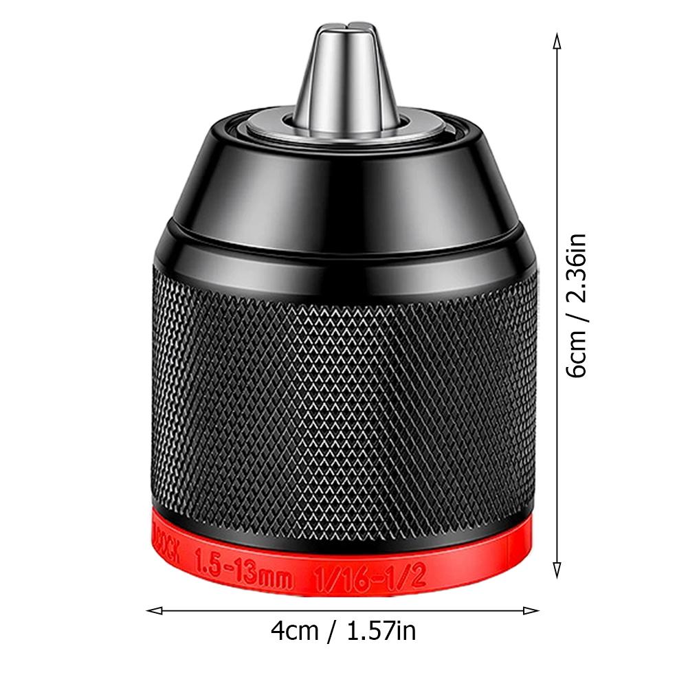 Metal Keyless Drill Chuck 0.8-10mm 2-13mm 3Jaw Ratchet Self-Lock for Electric Hand Cordless & Lithium Drill