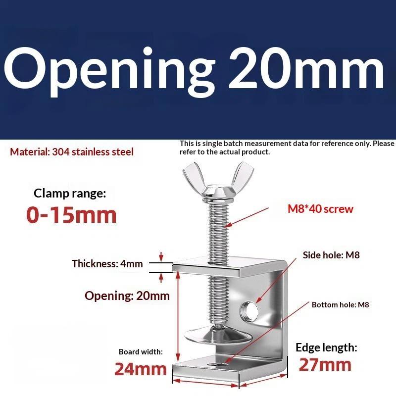 Galvanized Carbon Steel Tiger Clamp Multiple Shapes Open Height 20-130Mm Thickened Material Fixed Fixture Clamping Device A39