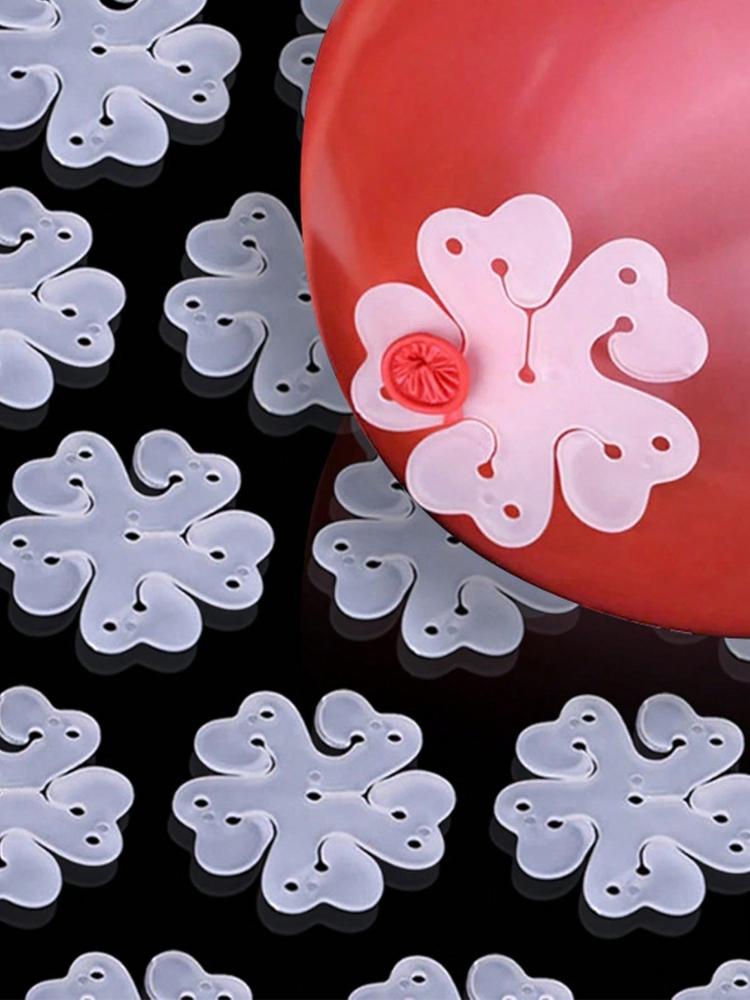 50PCS Wedding and Birthday Party Supplies, Balloon Accessories, Plum Blossom Clip, Multifunctional Buckle Shaped Clip