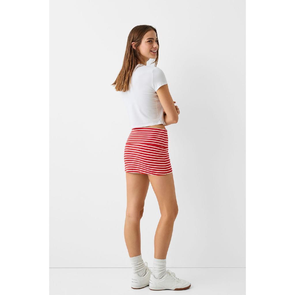 Folded Waist Mini Skirt