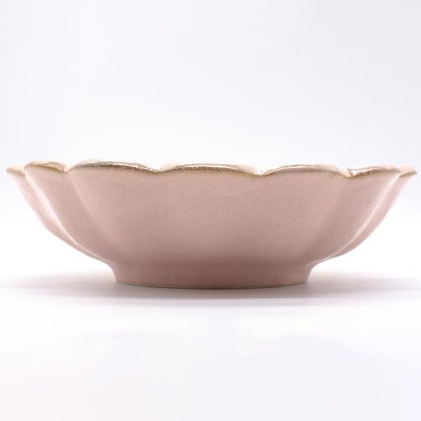 Mino Ware Kaneko Kohyo Neririnbana Microwave and Dishwasher Made in Product Number "Rinka" Bowl, Large, Pink, Design, Diameter Approx. 21cm, Safe,