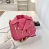 Personalized Rivet Leather Jacket Bag 2025 New Korean Version Fashion Candy Color Foreign Style Women's Shoulder Small Square Bag Pu