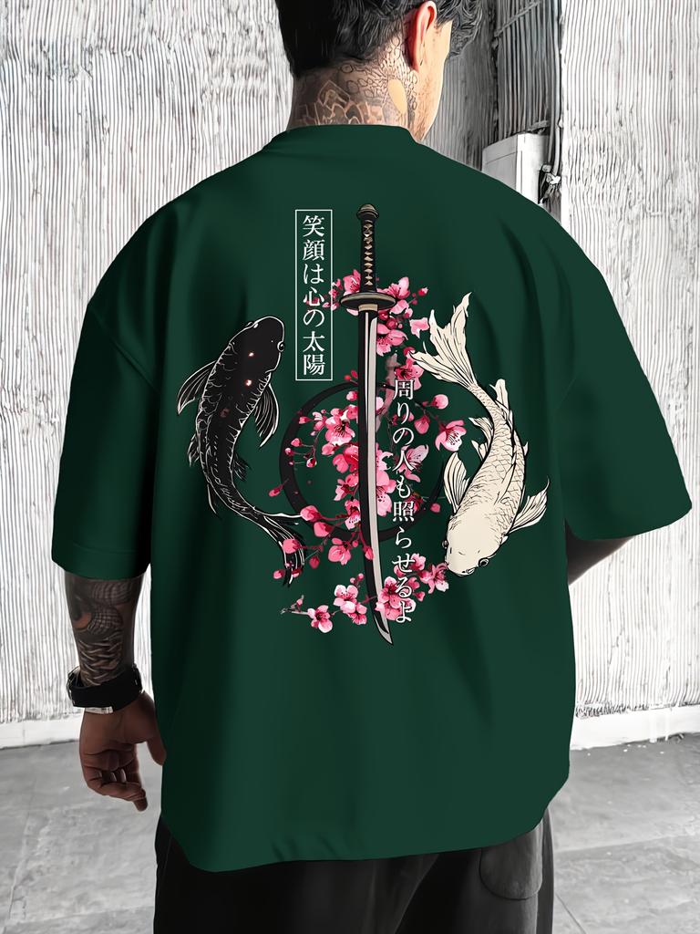 Japanese Cherry Blossom Print 100 Cotton Men Woment Tshirt Summer Autumn Daily Outdoor Sports Casual Loose Street Shortsleeve