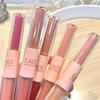 Double-Ended Lip Gloss: Gray-Pink, Mirror Finish, Low Saturation Nude Shade