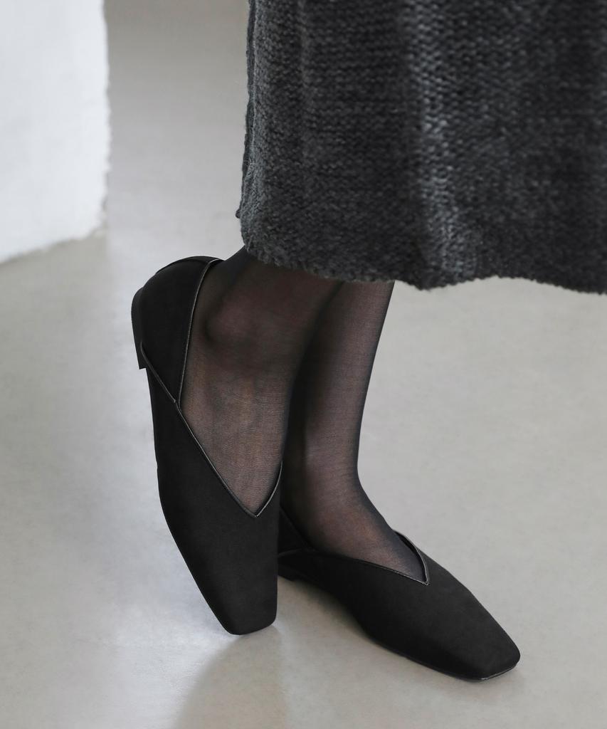 Sappun Winslow Square Flat Shoes (1Cm)