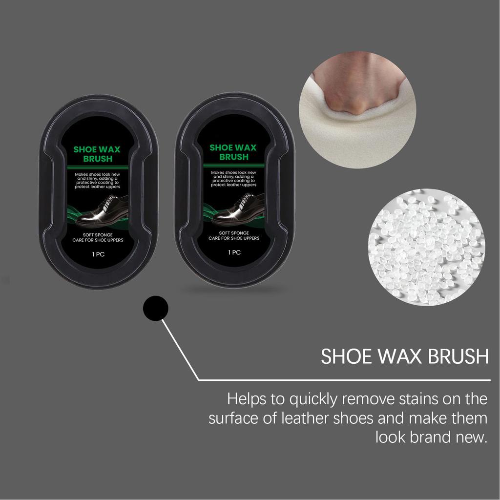 2pcs Shoe Shine Sponge for Boots Furniture Jacket Briefcase Long Lasting Instant Gloss Dirt Removal Shoe Polish Sponge