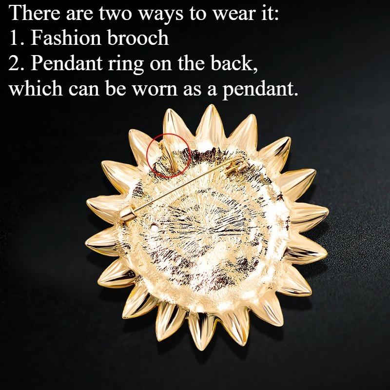 High End Fashion Alloy Drip Sunflower Brooch, Daisy Bee Brooch, Brooch, Suit Accessories