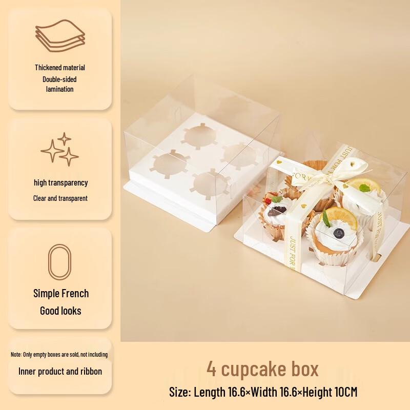 Paper Cupcake & Muffin Liners with 4-Cavity Boxes