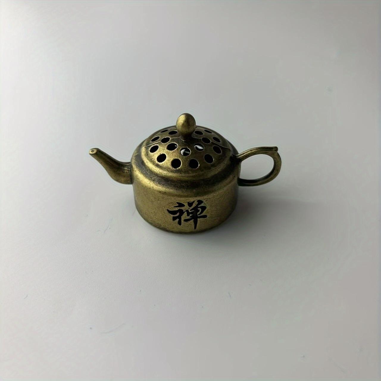 

1 шт. Благовонница в китайском стиле, мини-чайник, аромалампа, сплав, форма крошечного чайника, подставка для благовоний, домашний кулон 1PC