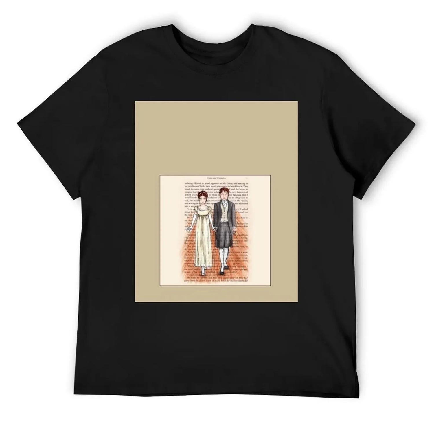 Elizabeth Bennet and Mr Darcy T-Shirt Aesthetic clothing valentines clothes animal prinfor boys cotton t shirt men S