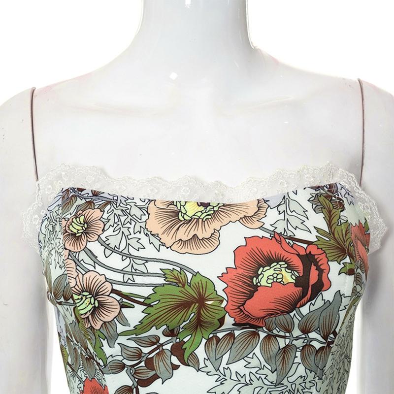 Sweet Floral Printing Backless Female Waist Corset Sleeveless Top Women Slimming Waistband Elasticity Corsets T-shirt
