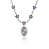 Purple Zirconia Flower Pendant Clavicle Necklace Set – European & American Style for Women