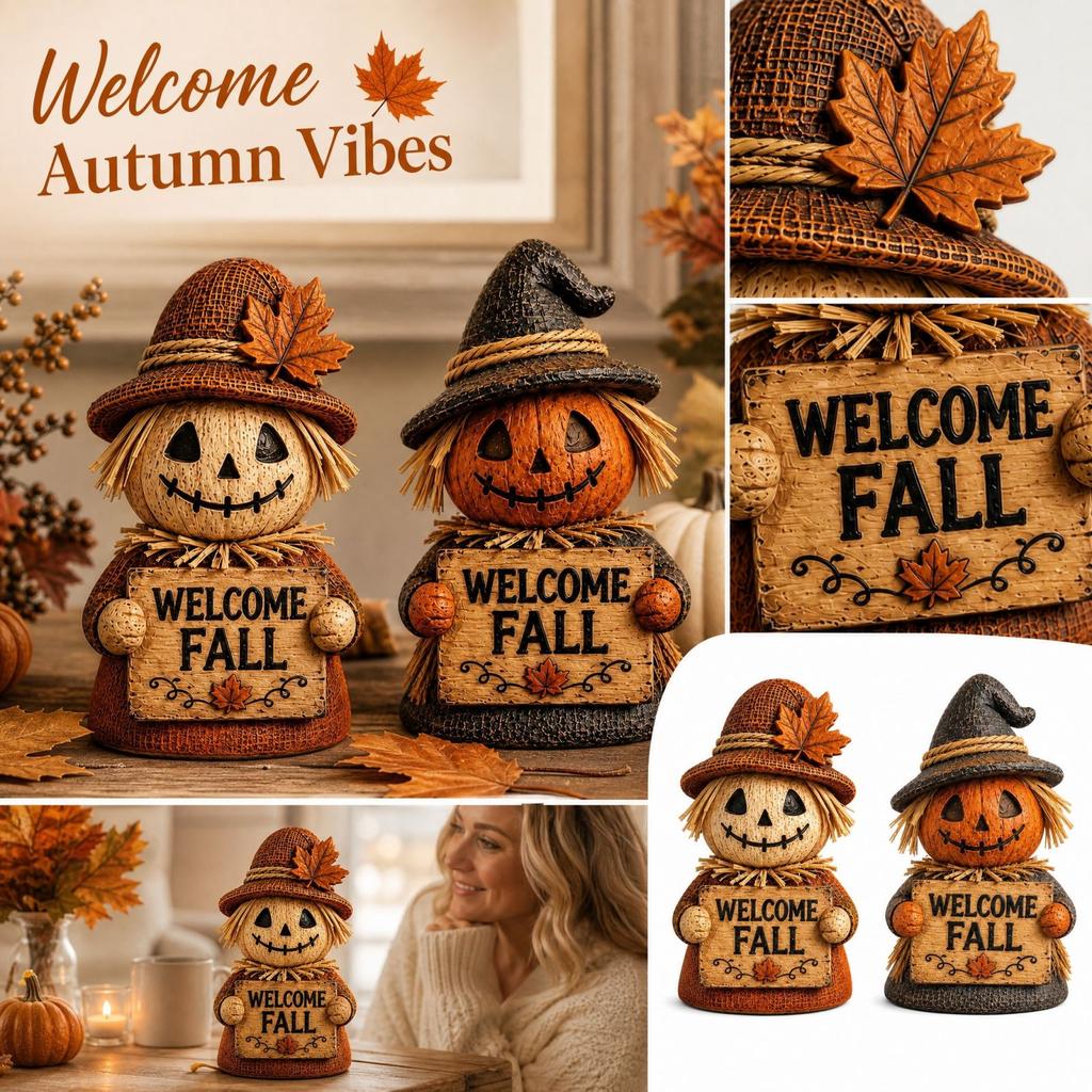 Wooden Fall Pumpkin Tabletop Decoration for Home Mantel Shelf Centerpiece