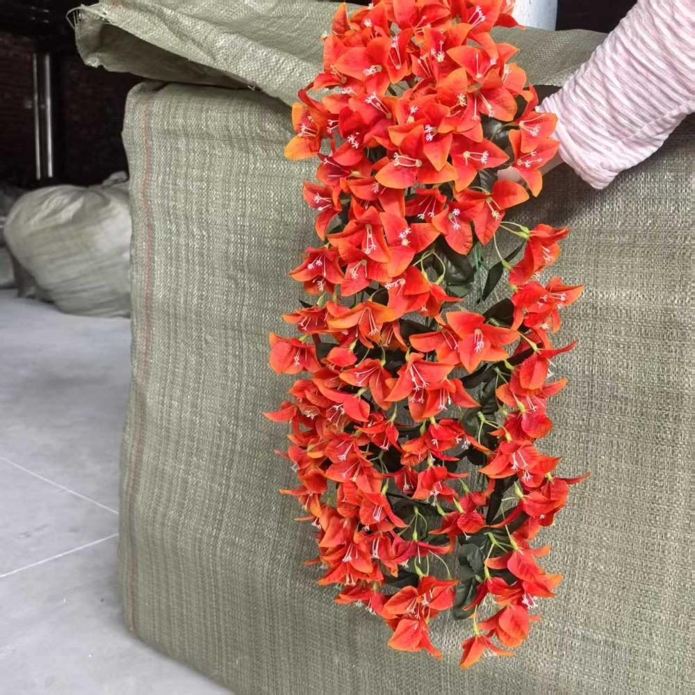 Realistic Faux Bougainvillea Fake Silk UV Resistant Artificial Flowers Plant Long Trailing Summer Decoration Bougainvillea Vines
