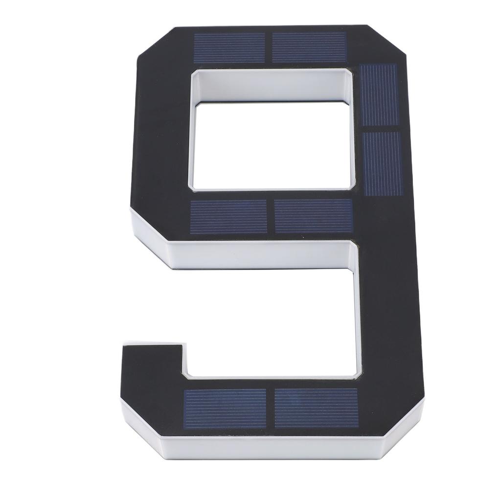 LED House Number 9 Solar Powered Auto Light Sensing Water Proof Backlit Illuminated Address Number for Home Store