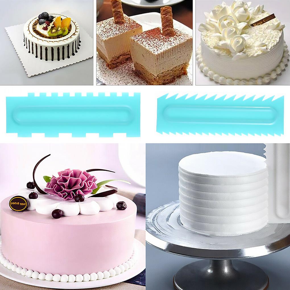 Cake Edge Smoother Comb Cake Decorating Edge Cream Scraper PP Plastic Spatula Baking Tool