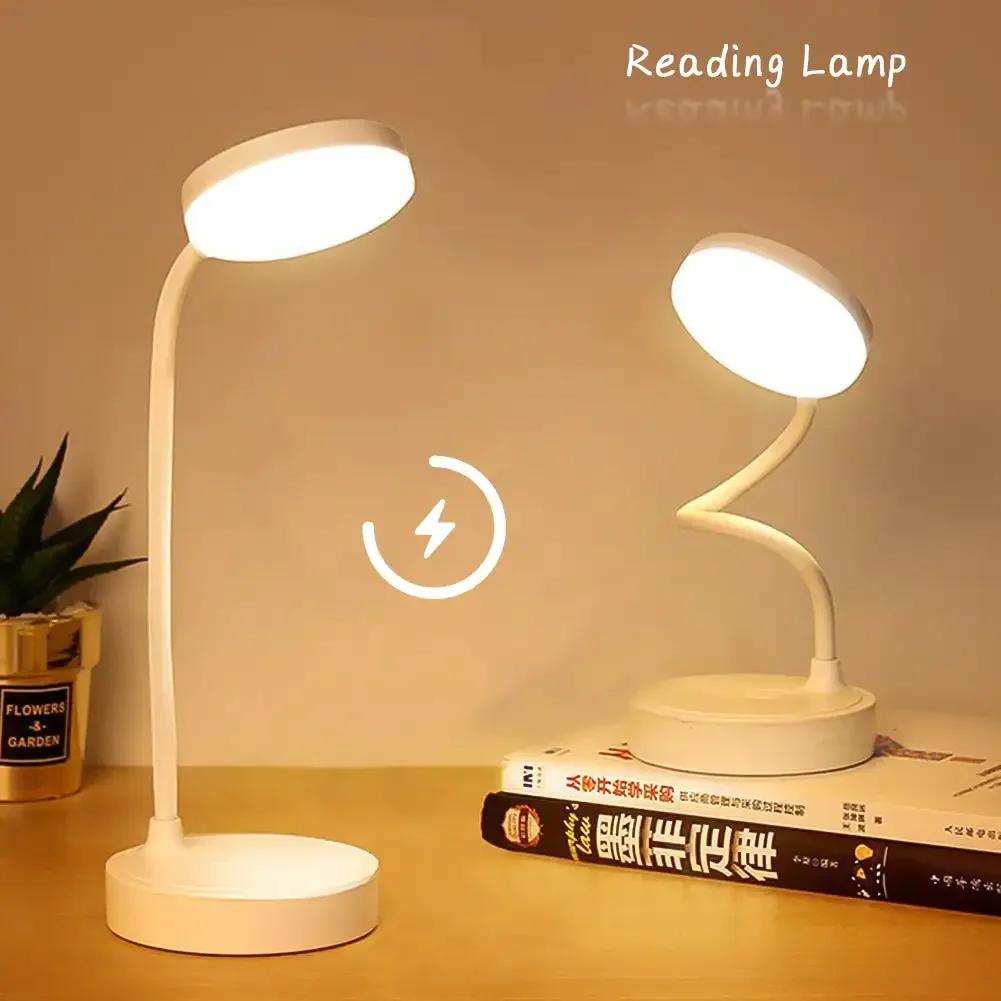 LED Portable Desk Lamp Eye Protection 3 Modes Dimming for Bedroom Bedside USB Plug In Touch College Student Book Readin Lamp