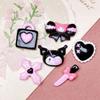 10 Pcs Latest Small Kawaii Animation Animal Bow Knot, Peach Heart Resin Scrapbook Diy Jewelry Present Hairpin Accessories A27