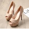 New Fashion Trend Sexy Lady Business Fish Mouth Super High Heel Waterproof Table High Heels