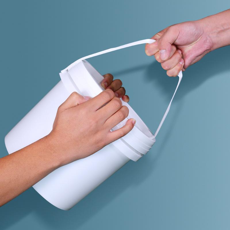 Empty 5L Plastic Bucket with Handle and Lid Leakproof Round storage container Food Grade Polypropylene pail 2PCS