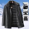 Men's Winter Padded Leather and Cotton Jacket for Middle-aged and Elderly - Warm and Ideal for Dad.
