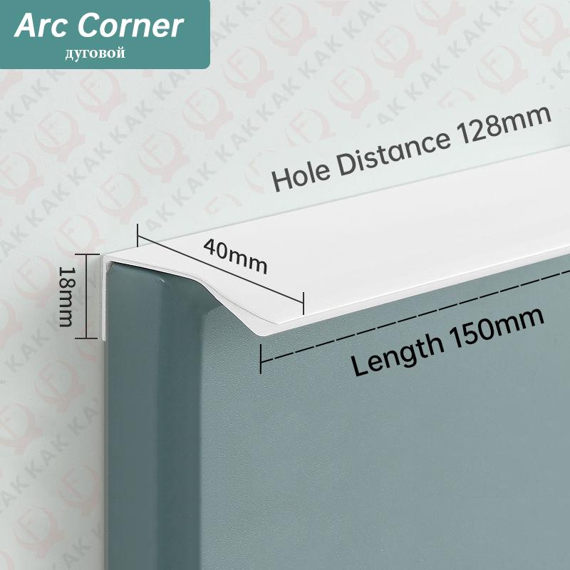 KAK White Hidden Cabinet Pulls Drawer Knobs Customizable Long Furniture Handles Aluminum Alloy Kitchen Cupboard Door Hardware