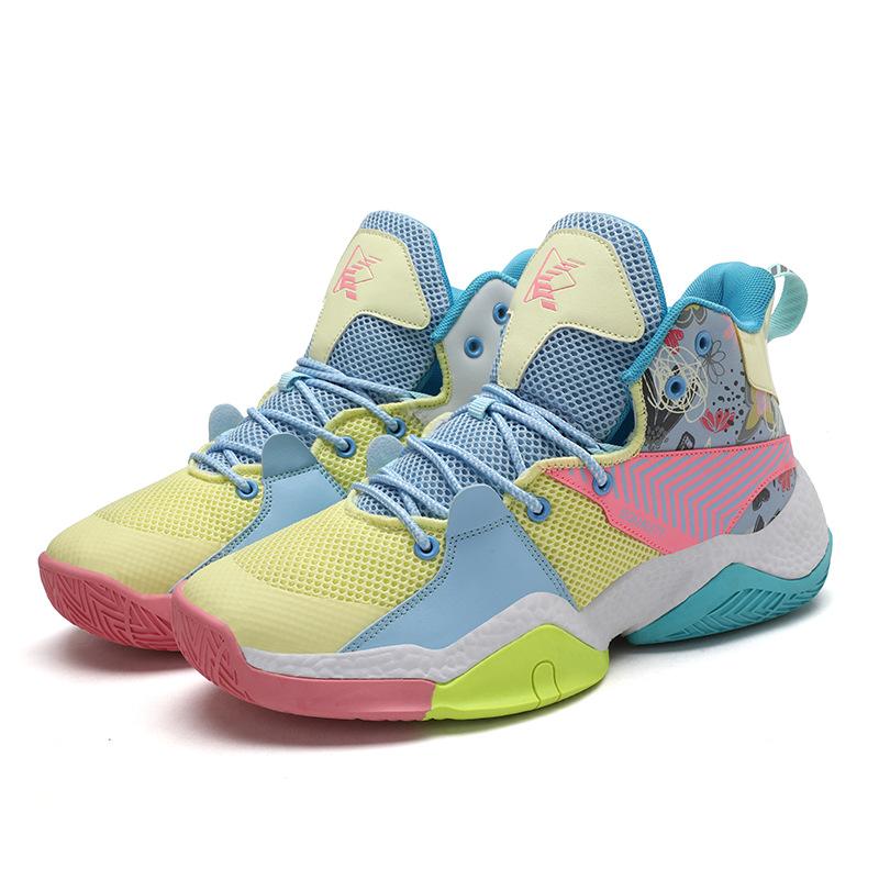 Zapatillas de baloncesto nuevas para primavera y invierno, zapatillas deportivas reales, combinación de colores, de caña alta, suela blanda, zapatillas de moda para parejas
