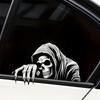 Car Mirror Stickers Decor Scary Skull Motorcycle Decal Decor Waterproof Adhesive Automotive Decoration Fade-Proof Automotive