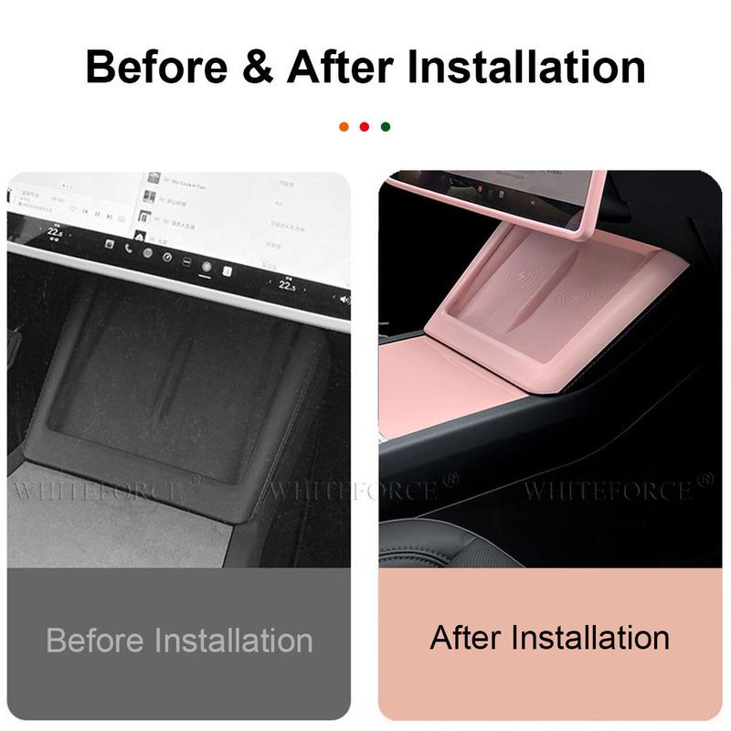 For Tesla Model Y Juniper 2025 Model 3 Highland Wireless Charging Silicone Pad Screen Protective Cover Protection Charging Frame