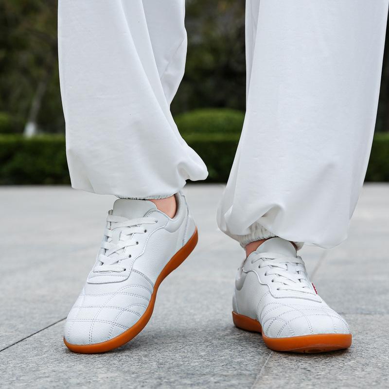 Tai Chi shoes women's soft leather beef tendon sole martial arts training shoes men's Tai Chi practice shoes sports shoes elderly shoes