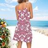 Women's Fashion Casual Beach Dresses Vintage Floral Printed With Pockets Dresses