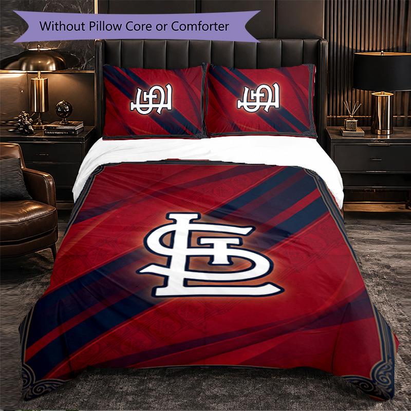 St. Louis Cardinals Pattern Microfiber 3Pcs Bedding Set Decor Duvet Cover Set For Bedroom Home Use