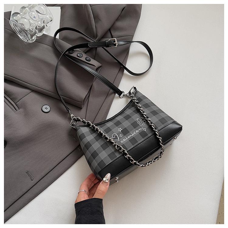 

Популярные сумки женская новая модная клетчатая сумка-цепочка на плечо подмышку кроссбоди сумка-ведро