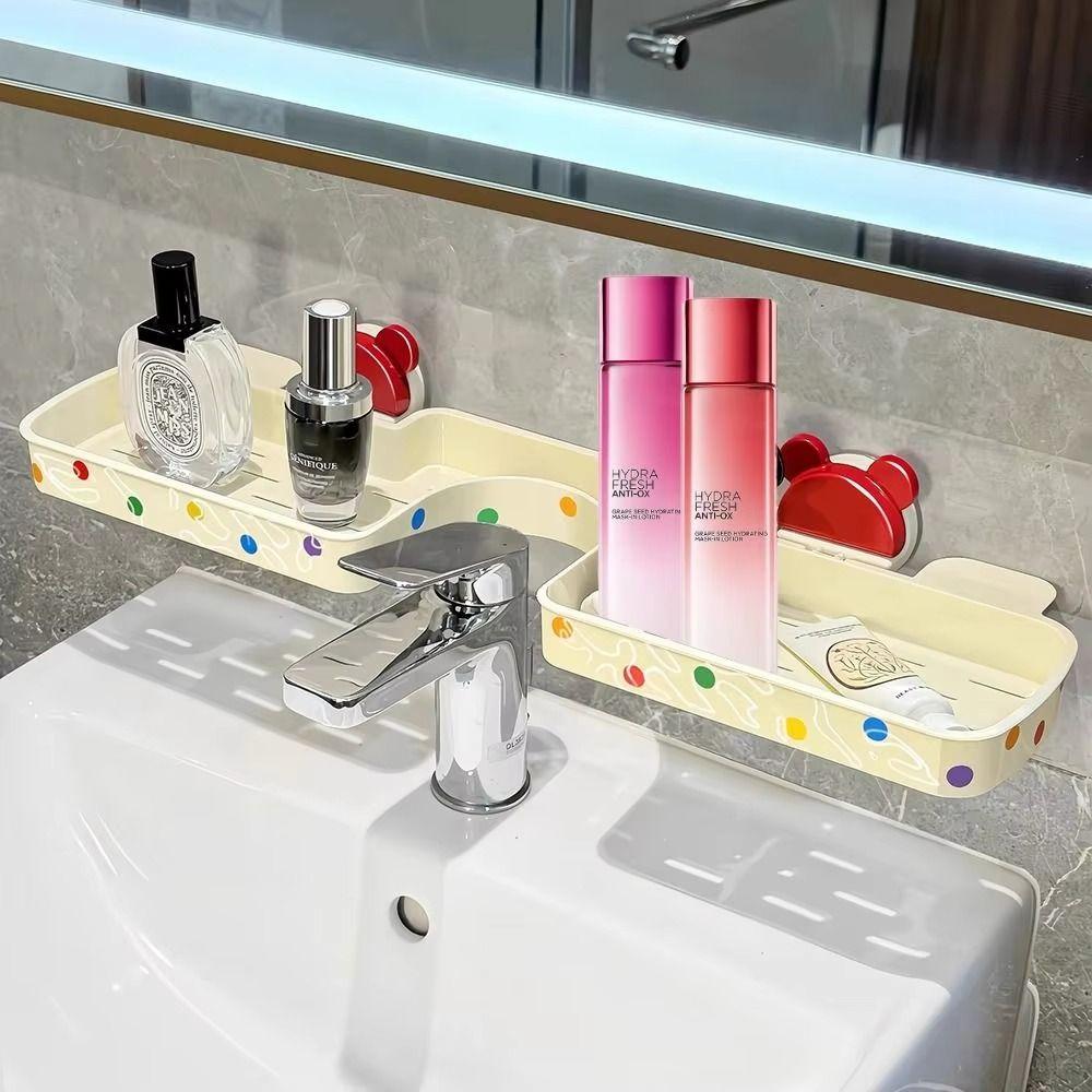 Space-saving Dopamine Faucet Rack Suction Cup Design Bathroom Storage Rack Bathroom Solutions