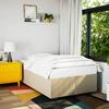 Bed Frame without Mattress Cream 120 x 190 cm Fabric