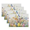 Sunflower Placemats Set of 4 18x12 Inch Summer Fruit Black and White Buffalo Plaid Linen Place Mats Wipeable Yellow Floral Table Mat