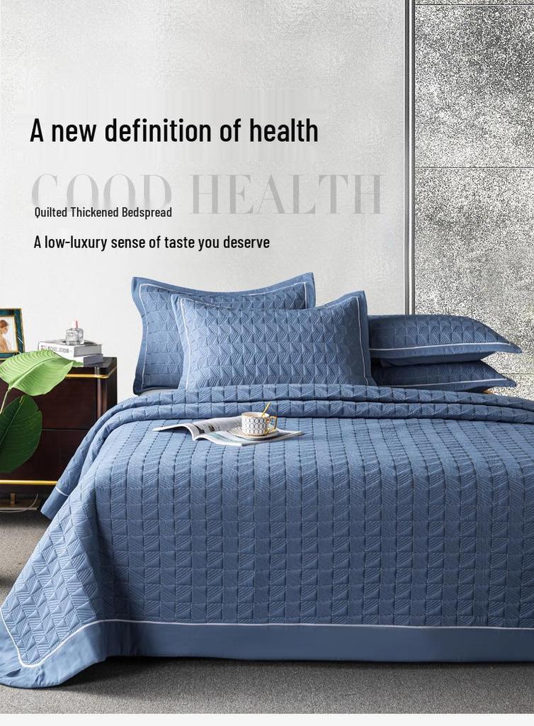 All-Season Solid Color Quilted Bedding Set with Duvet Insert and Cotton Padding