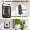 Portable Usb Rechargeable Desk Fan – 180° Tilt Folding Personal Fan, 5 Speeds, Ultra Quiet With Power Display